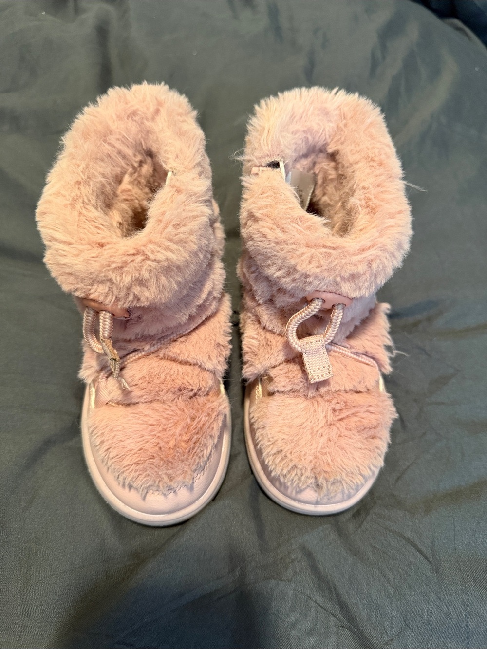 H&M Blush Pink Faux-Fur Kids Boots